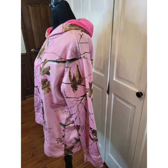 Realtree Pink Camouflage Hooded Sweatshirt L Nature Feminine October Outdoorsy - Picture 4 of 8
